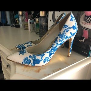 Ted Baker Satin Blue Floral Heels 